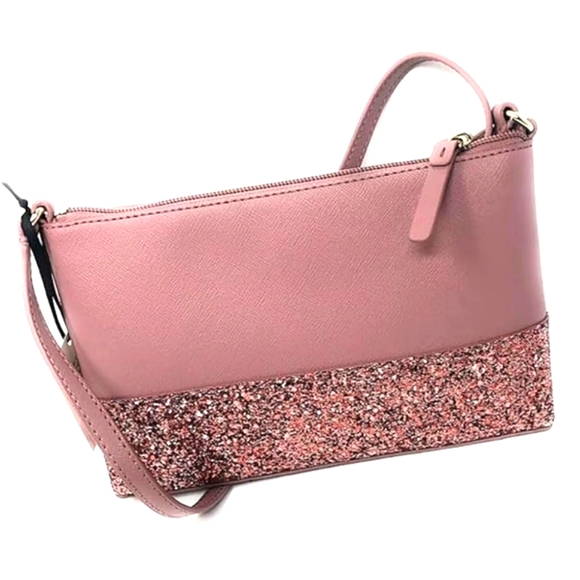 Kate Spade Ramey Pink Glitter Purse Crossbody Shoulder Bag Elegant - Picture 4 of 9